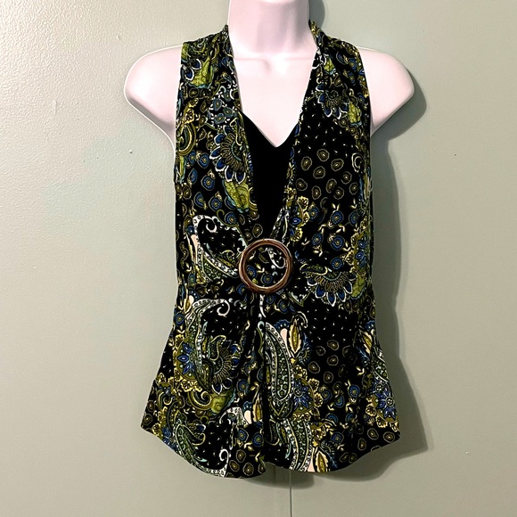 Kim Rogers Sleeveless Blouse Size XL Paisley‎ Print - Picture 1 of 15